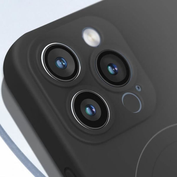 Coque Magsafe - AVIZAR - iPhone 15 Pro Max - Silikon mjuk-touch - Motståndskraftigt skydd - Svart Svart
