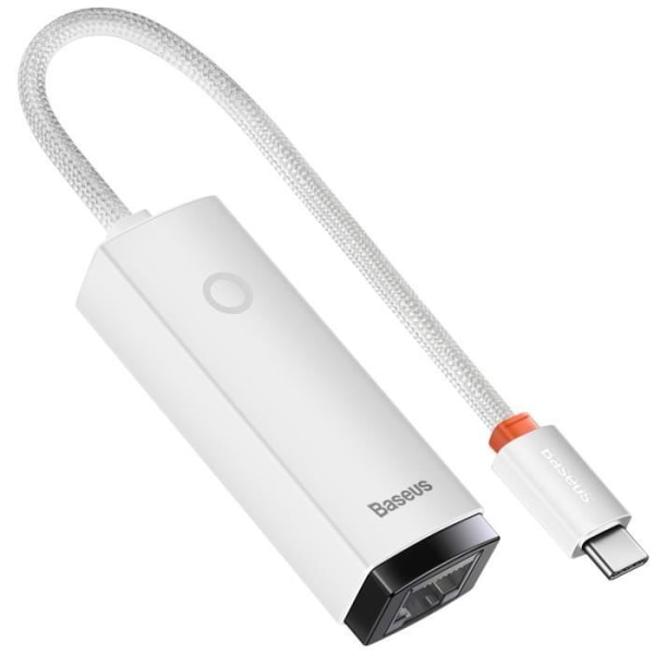 USB-C till Ethernet RJ45-adapter - BASEUS - 1000 Mbps - Vit - Ethernet-nätverk - Plug and Play