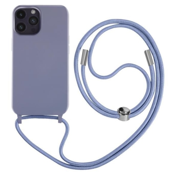 iPhone 14 Pro Max Cord-fodral Halvstyvt med halsband 80 cm lila