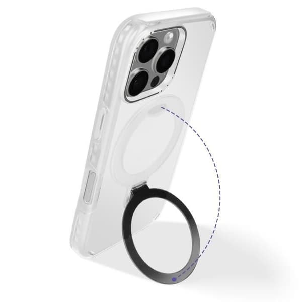 Coque MagSafe - iPhone 16 Pro - Stødabsorberende - Fleksibelt Stativ - Nem Installation Vit