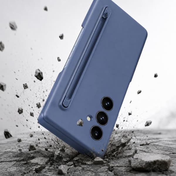 Cover til Galaxy Z Fold 8 Ultra 360° Fuld Mat Finish med Blå Stylus Blå