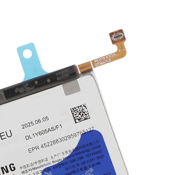 Hovedbatteri til Galaxy Z Fold 7 Kapacitet 2190mAh Model EB-BF966ABE Samsung Grå Grå
