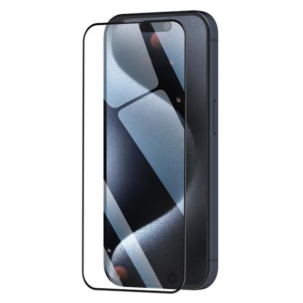 Skärmskydd för iPhone 15 Pro Max Okrossbart glas Flexibelt 2.5D Force Glass Svart Svart