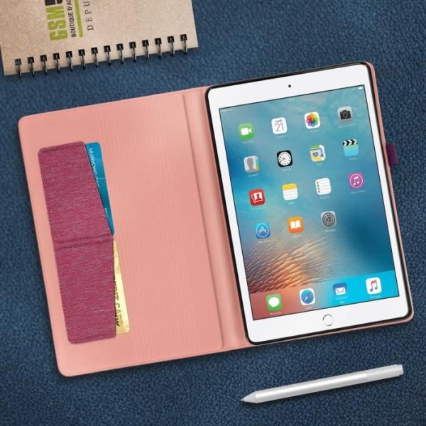 Rosa korthållarfodral sid. iPad Air / iPad 9.7 2017 / iPad 9.7 2018 / iPad 5