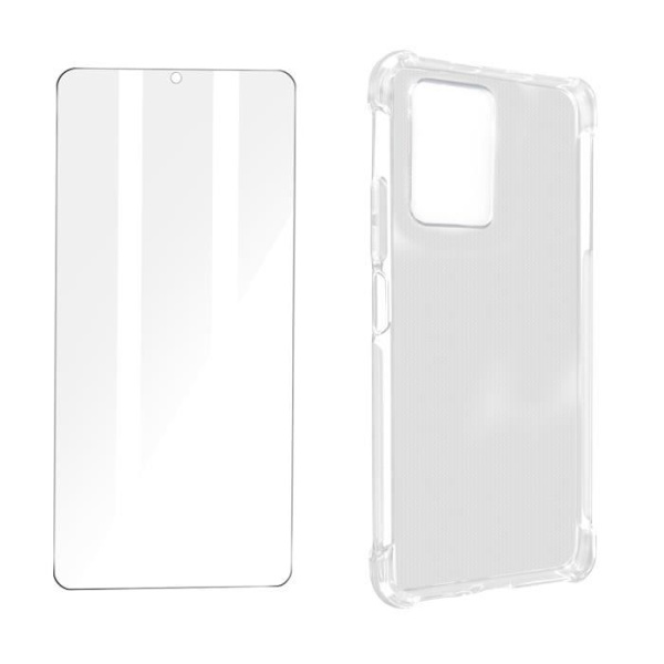 Fodral + Film Vivo Y21, Y21s och Y33s mjukt fodral och transparent härdat glas Vit