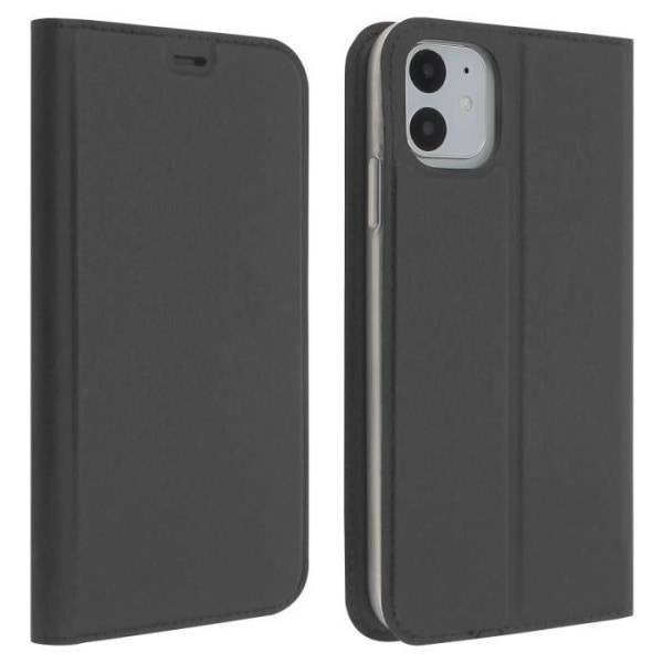 Étui Folio - iPhone 11 - Sort - Øko-læder - Video støtte - Kort opbevaring Svart