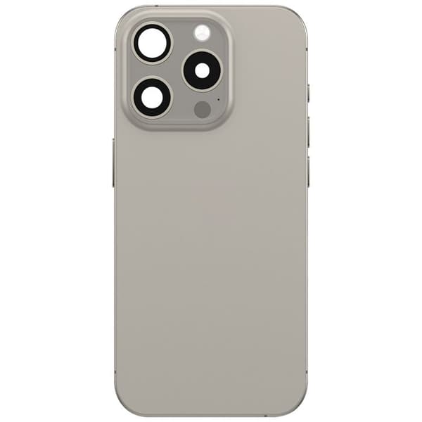Batteriopbevaring til iPhone 15 Pro med forsamlet chassis og lys grå MagSafe-modul Grå