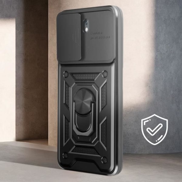 Taske til Xiaomi Redmi 13C Ring Support Skydekamera Cover Sort Svart