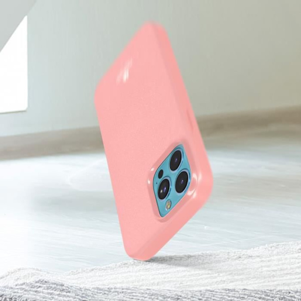 Coque iPhone 13 Pro Max - Mercury - Silikon Gel - Blankt Effekt - Stötskydd - Behagligt Grepp Rosa