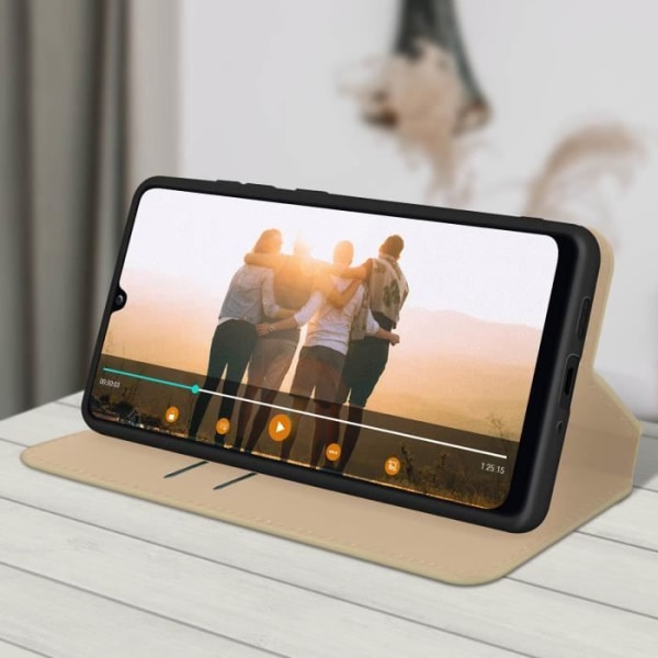 Housse - AVIZAR - Xiaomi Redmi 9C - Øko-læder - Støttefunktion - Guld Gul Gult guld