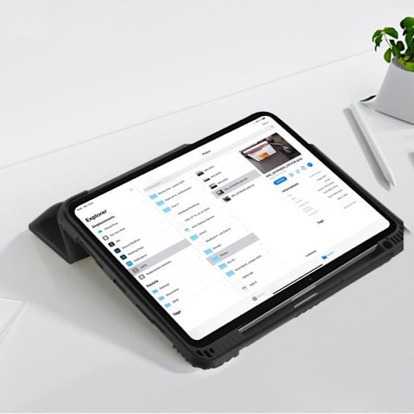 Stødsikker etui til iPad Pro 11 2024 - AKASHI - Sort - Forstærkede hjørner - Video/tastaturunderstøttelse Svart
