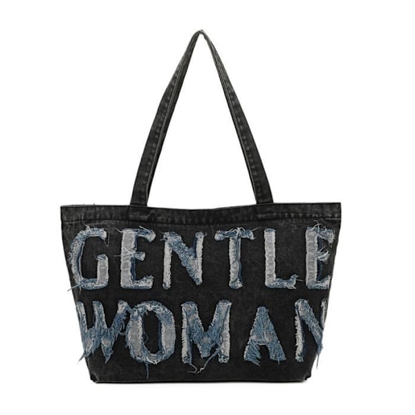 Gentle Woman Cabas håndtaske i sort galantry denim Svart