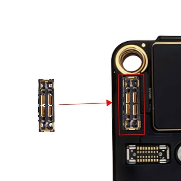 FPC batteri connector til iPhone 16 Pro / 16 Pro Max 4 ben sort Svart
