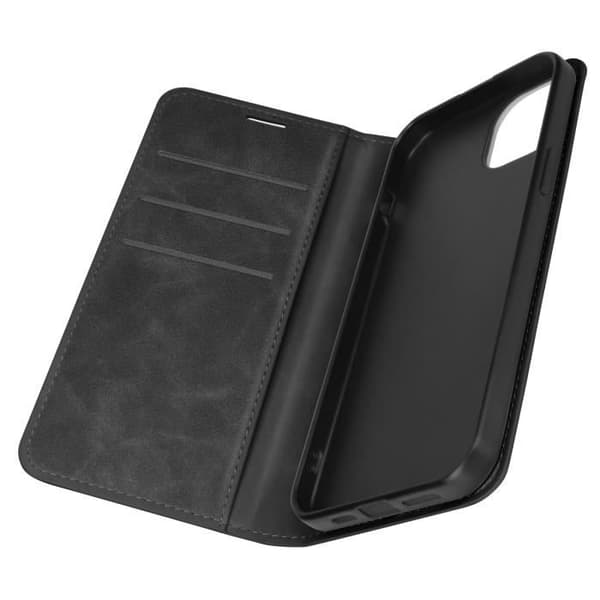 Etui til iPhone 15 Plus Wallet Funktion Pungholder Sort Svart