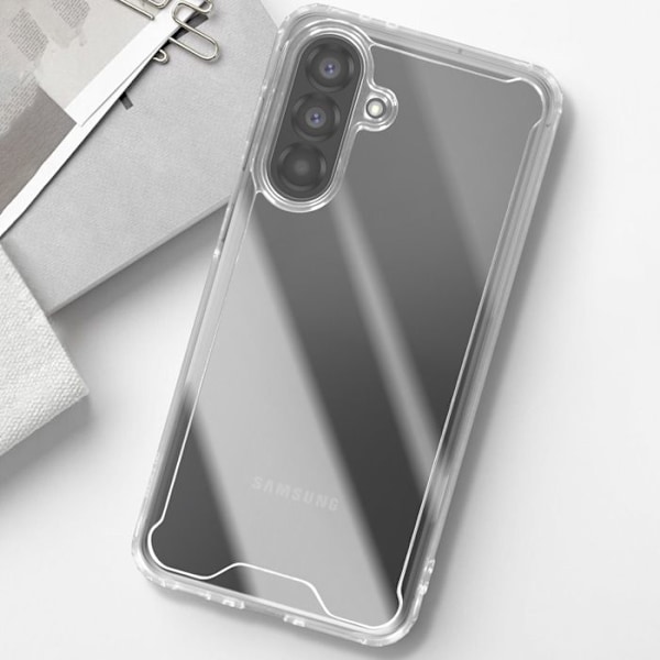 Skyddsfodral för Samsung Galaxy A56 Med Förstärkta Hörn och Förhöjda Kanter Transparent Vit