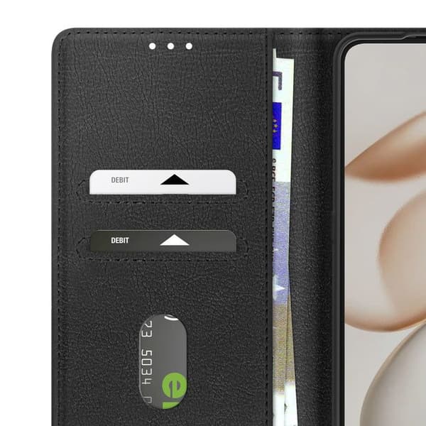 Pungetui - AVIZAR - Honor 400 Smart - Sort - Grainet - Ståfunktion Svart