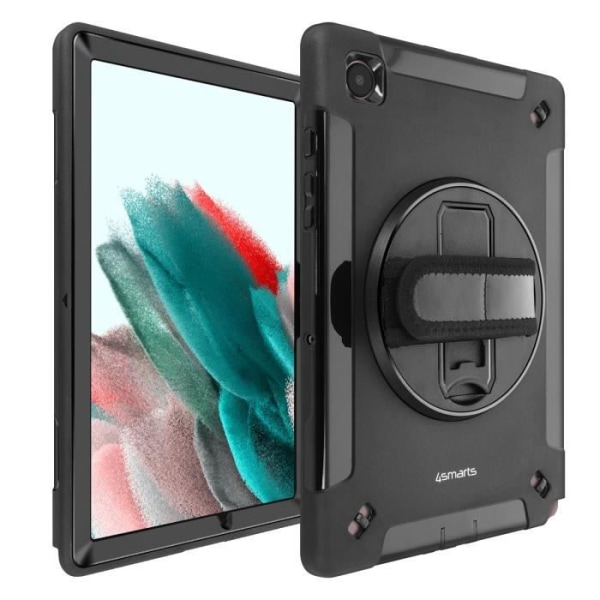 Samsung Galaxy Tab A8 10.5:lle suunniteltu iskumurtovapaa suojakuori - 4SMARTS - Kahva ja jalusta - Musta Svart