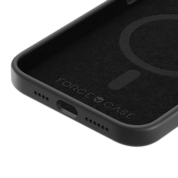 iPhone 15 Plus etui - FORCE CASE - Mat anti-fald - Hurtig trådløs opladning Svart