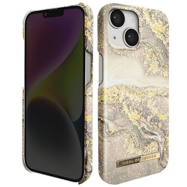 Suojakuori iPhone 14 Plus Marmoroitu Luxury Ultra Thin Sparkle Greige Marble iDeal of Sweden Beige