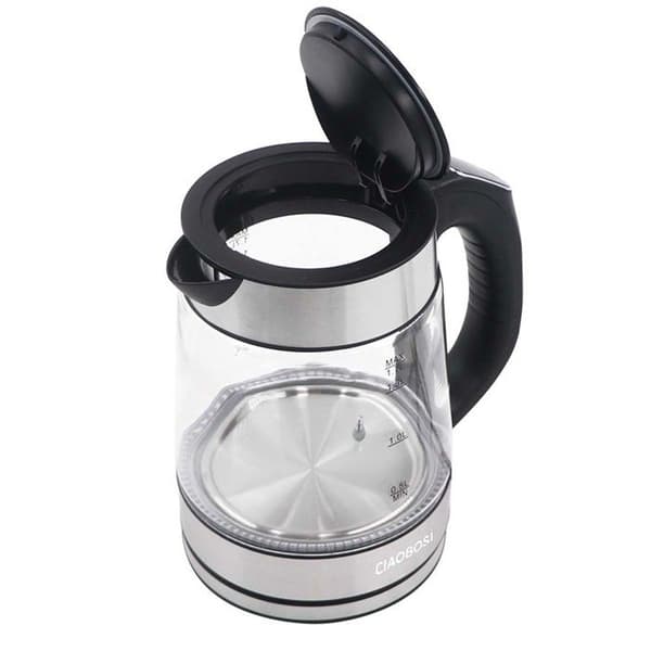 Elkedel - 1,7 L - Borosilikatglas - 2000 W - Temperaturindstilling Vit