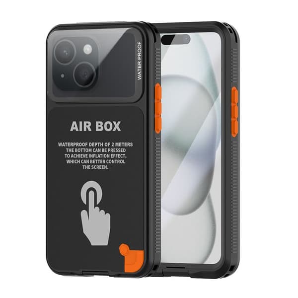 Cover til iPhone 6.1" 12 til 16 med fuld beskyttelse IP68 Shellbox Sort Svart