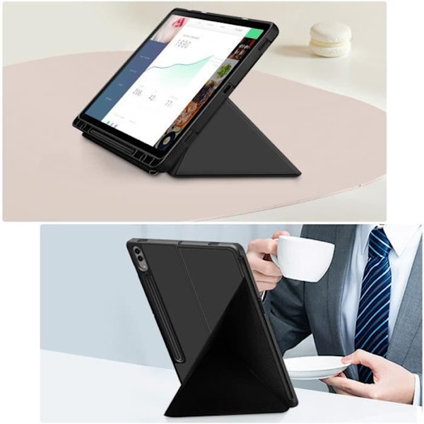 Kotelo Samsung Tab S9 Flip Origami -tuki eri kulmiin musta Svart