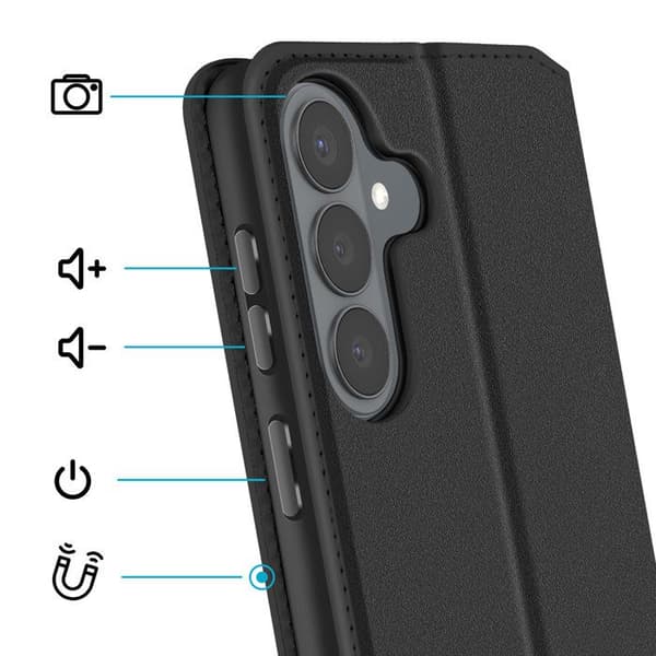 Magnetisk Klapetui til Galaxy S26 Classic Edition med Stativfunktion Sort Svart