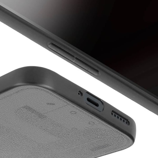 Fodral för Nothing Phone 2a - AVIZAR - Texturerat konstläder - Mjuk kontur - Grå Grå