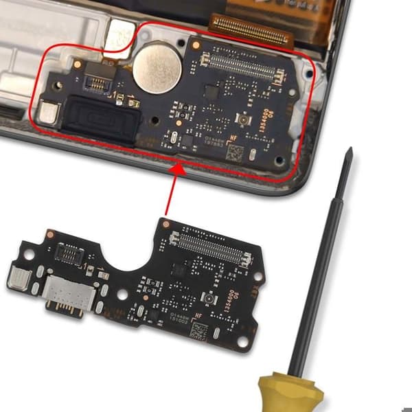 USB-C Oplader Connector Erstatnings Service Pack til Redmi Note 14 Pro 4G Xiaomi Sort Svart