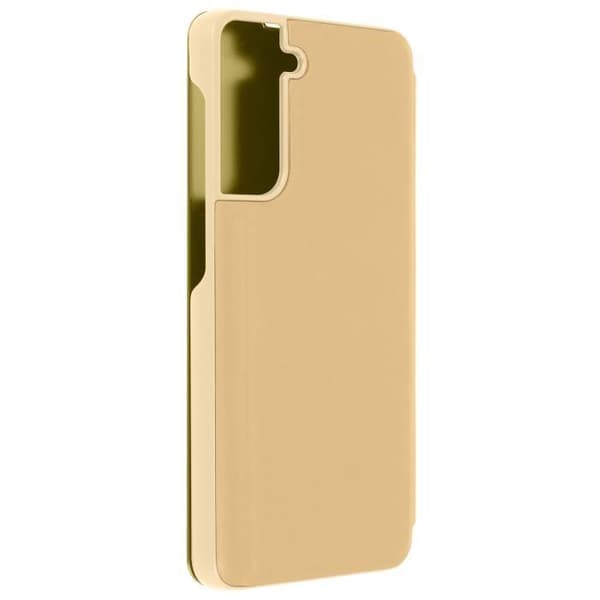 Hus - Samsung - Galaxy S21 Plus - Translucent klap - Spejl - Videostøtte Guld