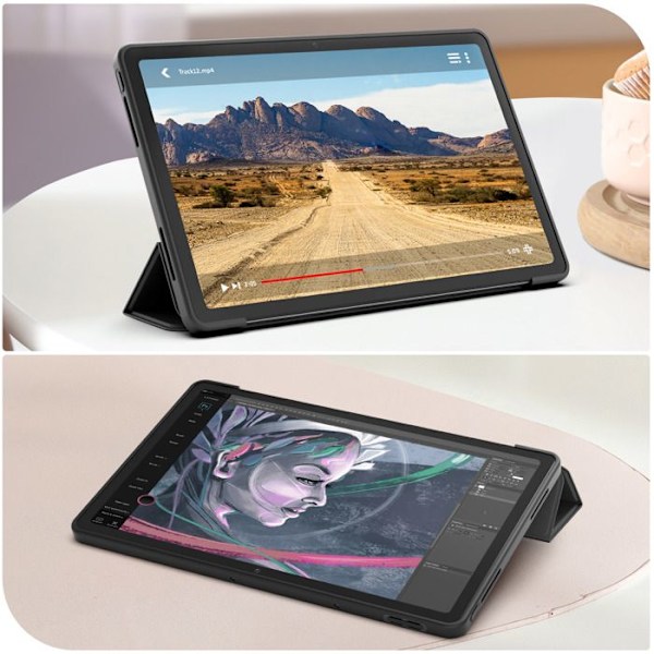 Fodral för Xiaomi Redmi Pad SE Fällbart Stöd Video Höjd kant Made for Xiaomi Svart