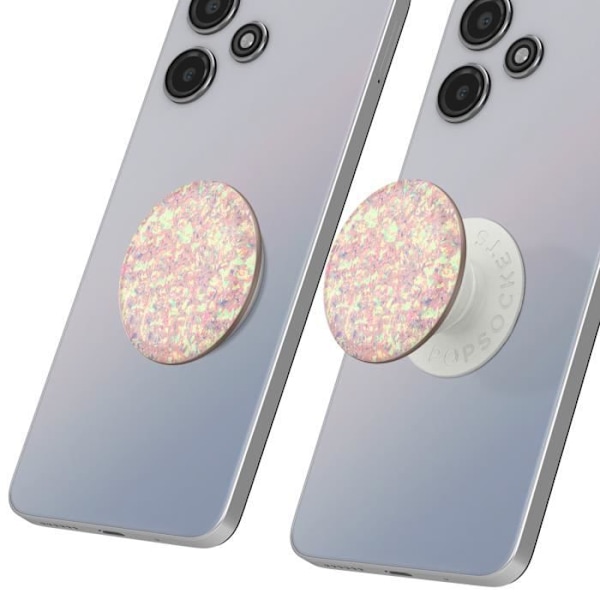 Ring och universellt stöd - POPSOCKETS - PopGrip Confetti Iridescent - Rosa - Infällbar - Videostöd Rosa