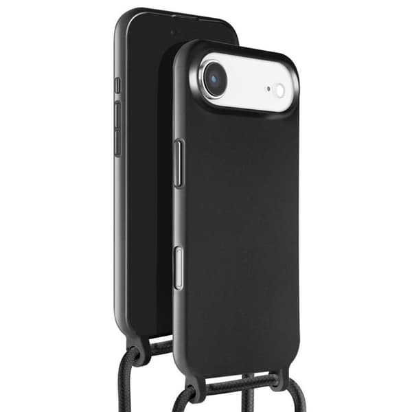 Cover - ADVISE - iPhone Air - Silikone Soft Touch - Justerbar Snor - Sort Sort