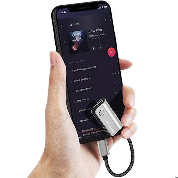 Lightning-adapter till Lightning iPhone/iPad/iPod Laddning + Ljud 14cm Akashi Svart