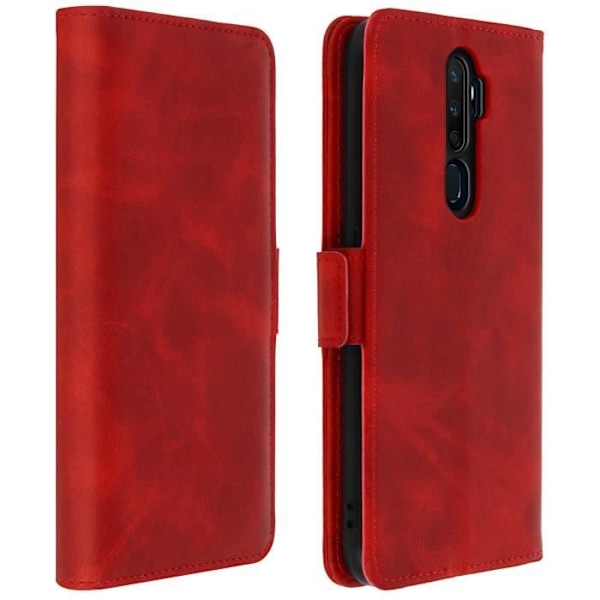 Fodral - AVIZAR - Oppo A9 2020 och A5 2020 - Folio Cover - Ekologiskt läder - Röd Röd