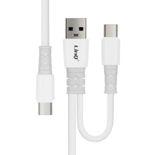 USB / USB-C til USB-C-kabel 60 W opladnings- og synkroniseringslængde 1,2 m LinQ Hvid