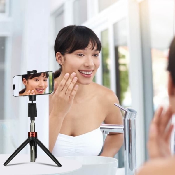 Perche à Selfie - Bluetooth - Musta - Laajennettava Jalusta - 360° Kierrätettävä Tuki - 70 cm