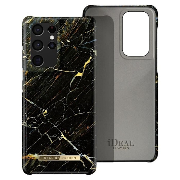 Kotelo Samsung S21 Ultra Marbled Luxury hieno Port Laurent Marble iDeal of Sweden musta / kulta