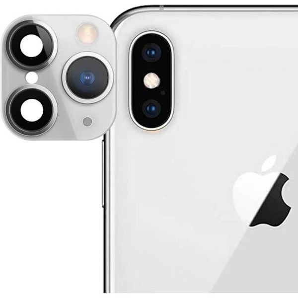 Falsk Kamera - AVIZAR - iPhone 11 Pro - Glaslinse - Ridser Beskyttelse - Hvid Vit