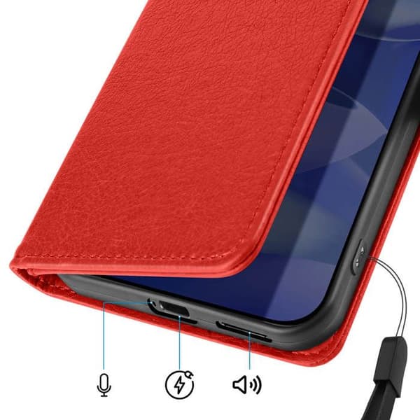 Pungetui til Google Pixel 9a Chesterfield Prægning Standfunktion Rød Röd