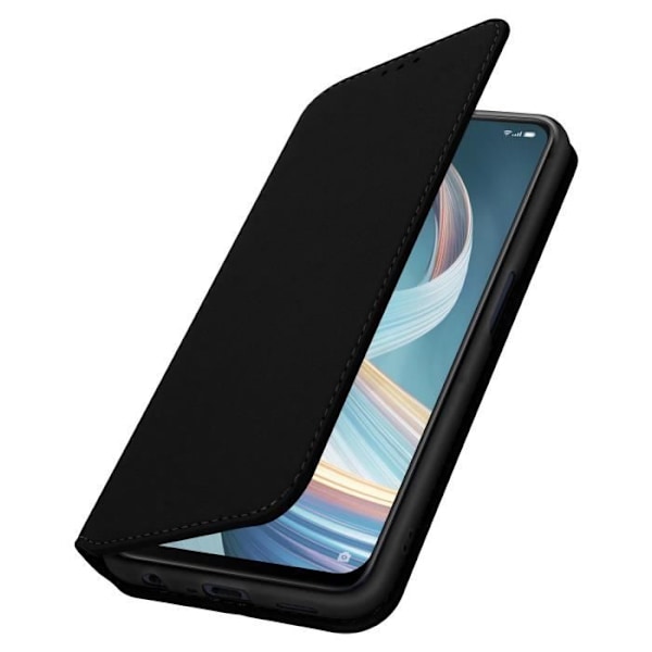Housse - AVIZAR - Oppo Reno 4 Z 5G - Ekologiskt läder - Stödfunktion - Svart Svart