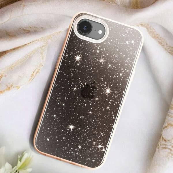 Cover til iPhone 17, Bi-materiale design og glitrende gylden finish Gul