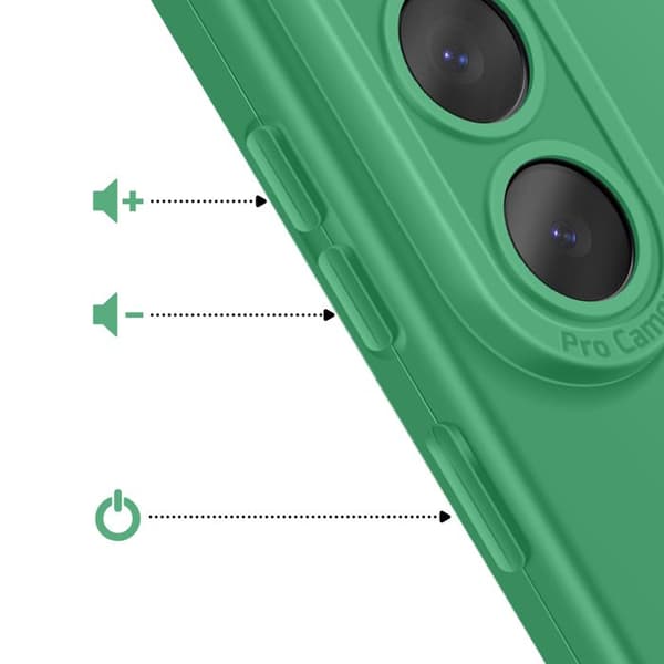 Silicone Cover til Galaxy S26 Plus med Forstærkning til Kamerablok Grøn Grön