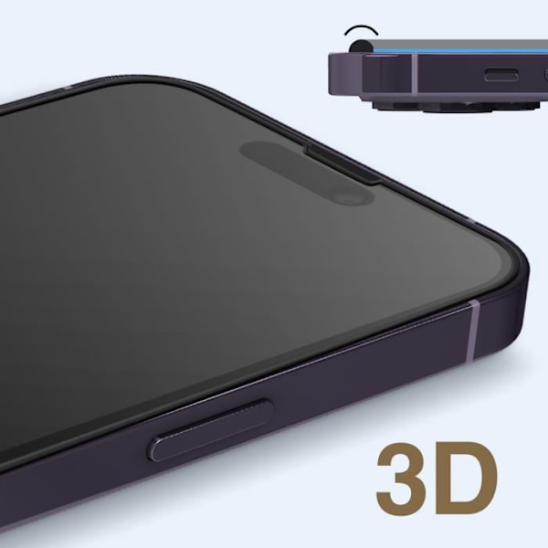 Karkaistu lasi iPhone 14 Pro Max:lle Elinikäinen takuu Force Glass Raised Bezel Svart