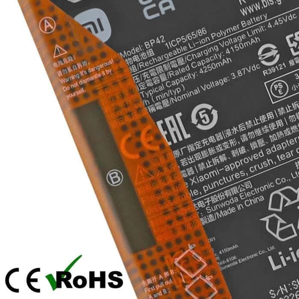 Internt batteri - XIAOMI - Mi 11 Lite - 4250mAh - Lithium Ion - Sort Svart
