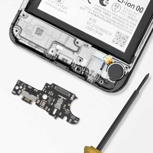 USB C opladerconnector til Motorola Moto G55 Micro + sort jackstik