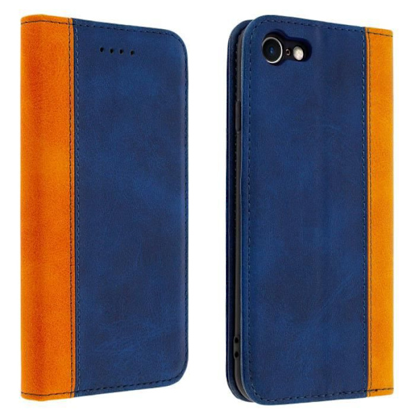 Höna iPhone 7 och 8 - AVIZAR - Fodral Folio - Ekoskinn - Kortfack - Stöd funktion Midnattsblå