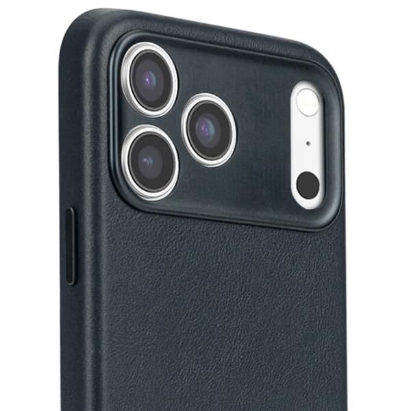 Cover til iPhone 17 Pro - DECODED - Stødabsorberende Læder - MagSafe - Marineblå - Fleksibel Blå