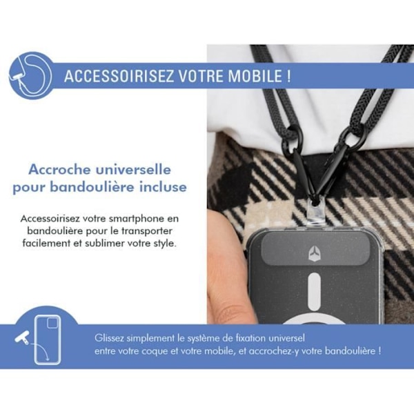 iPhone 15 - FORCE CASE - Vahvistettu - Läpinäkyvä - Kimallusglitter - Kestävyys 3M Transparent