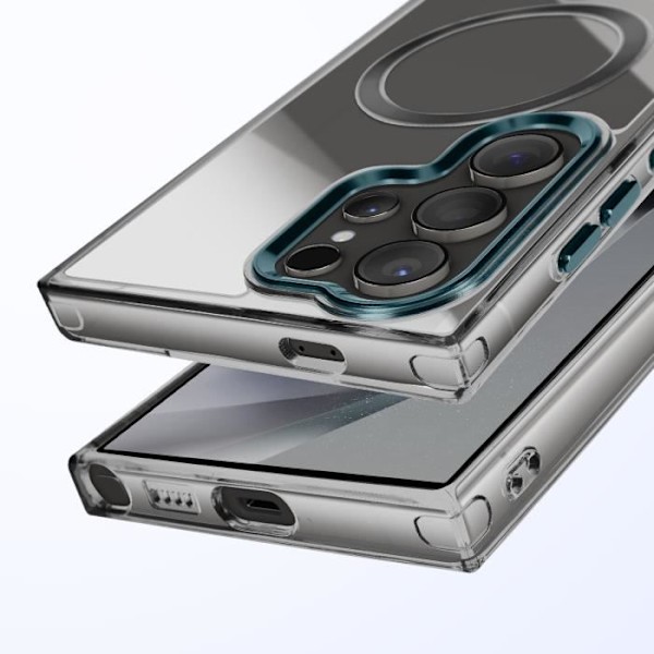 Coque MagSafe för Samsung Galaxy S24 Ultra Bakstycke Glas Färg Svart Svart